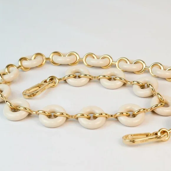 Loewe Gold-toned Acetate Donut Chain, Angora Ivory - Picture 7 of 9